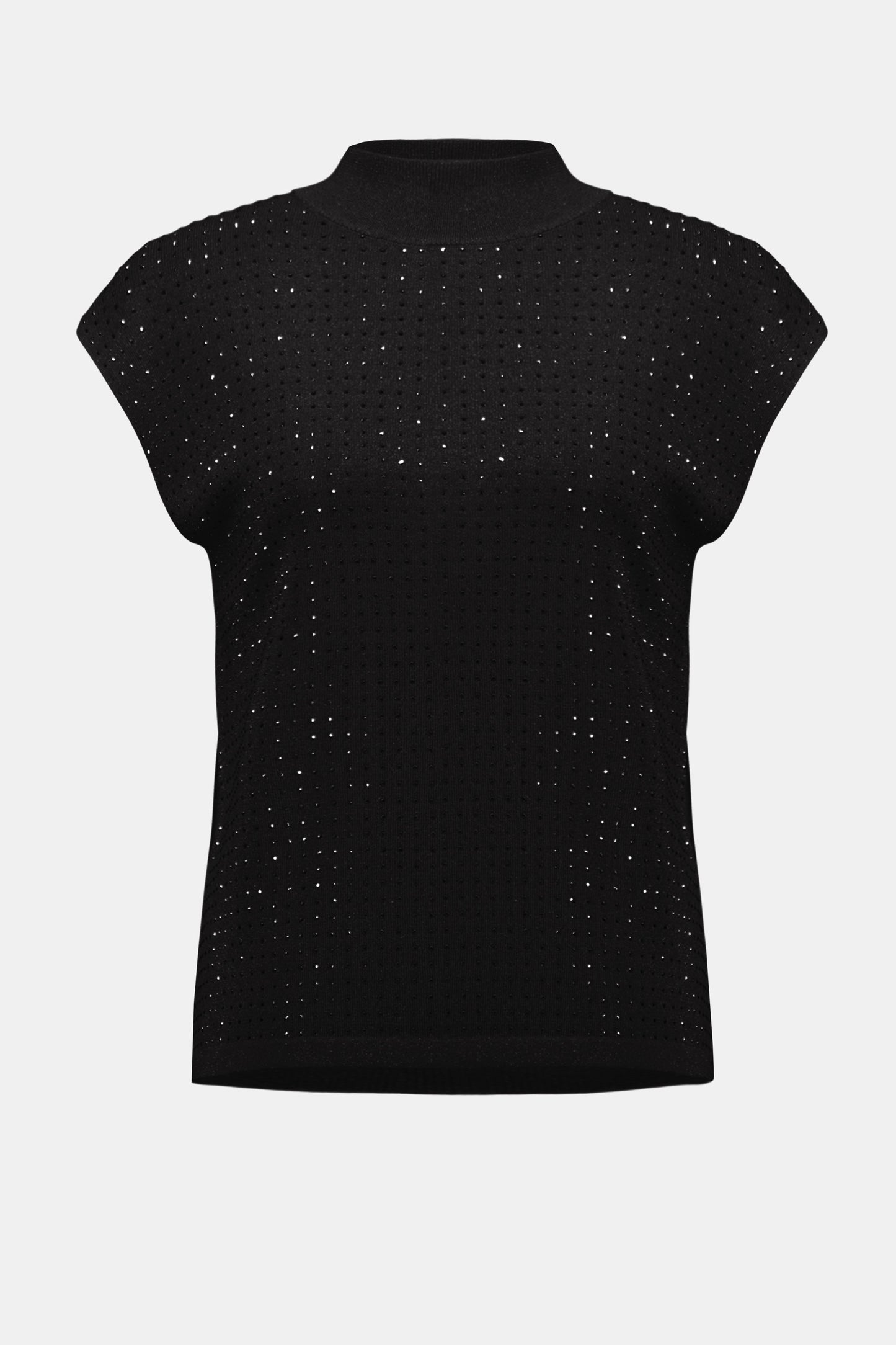 Joseph Ribkoff Sweater Knit Sleeveless Pullover with Iron-On Detail Black/Black 254935