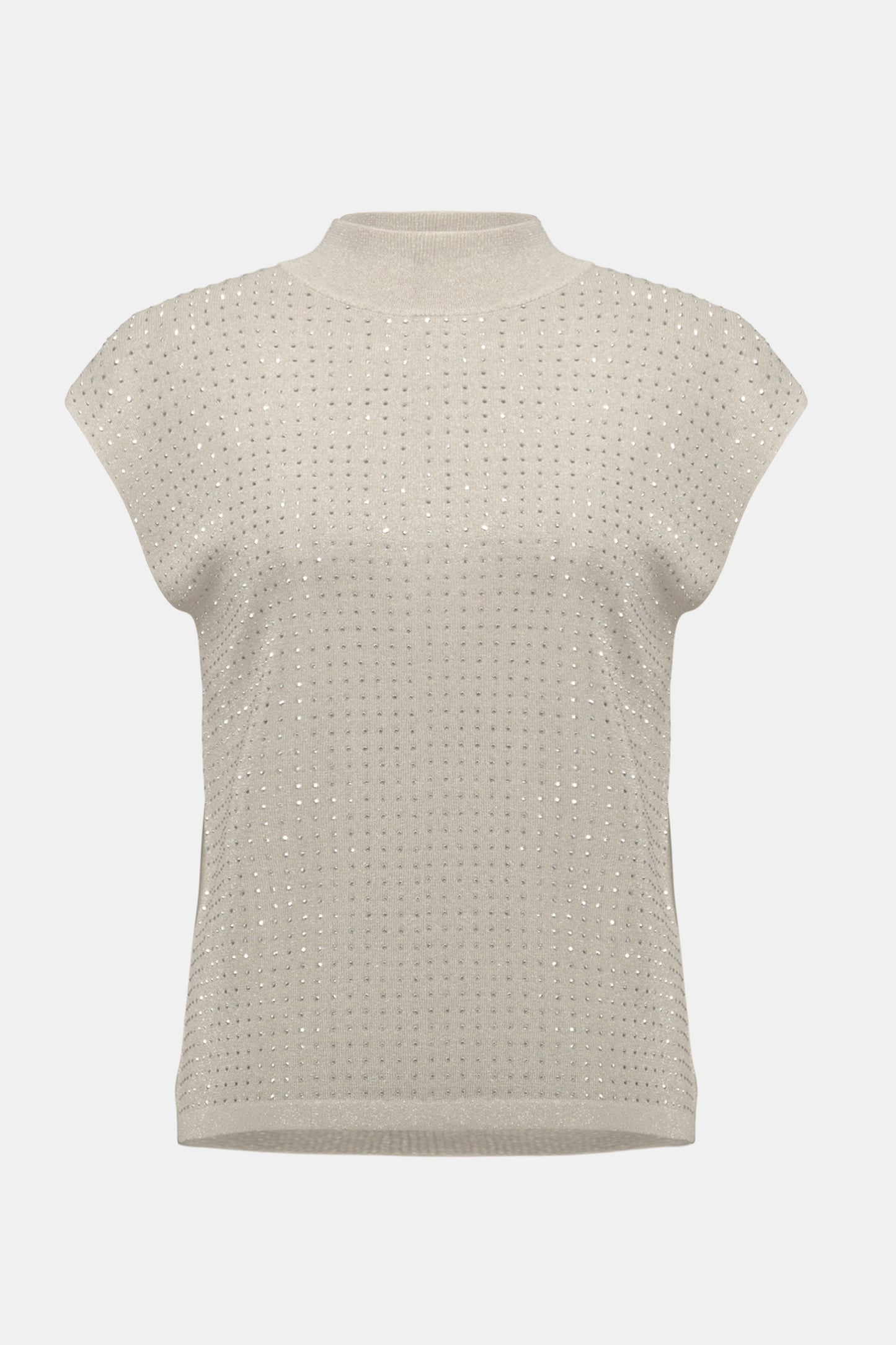 Joseph Ribkoff Sweater Knit Sleeveless Pullover with Iron-On Detail Birch/Silver 254935