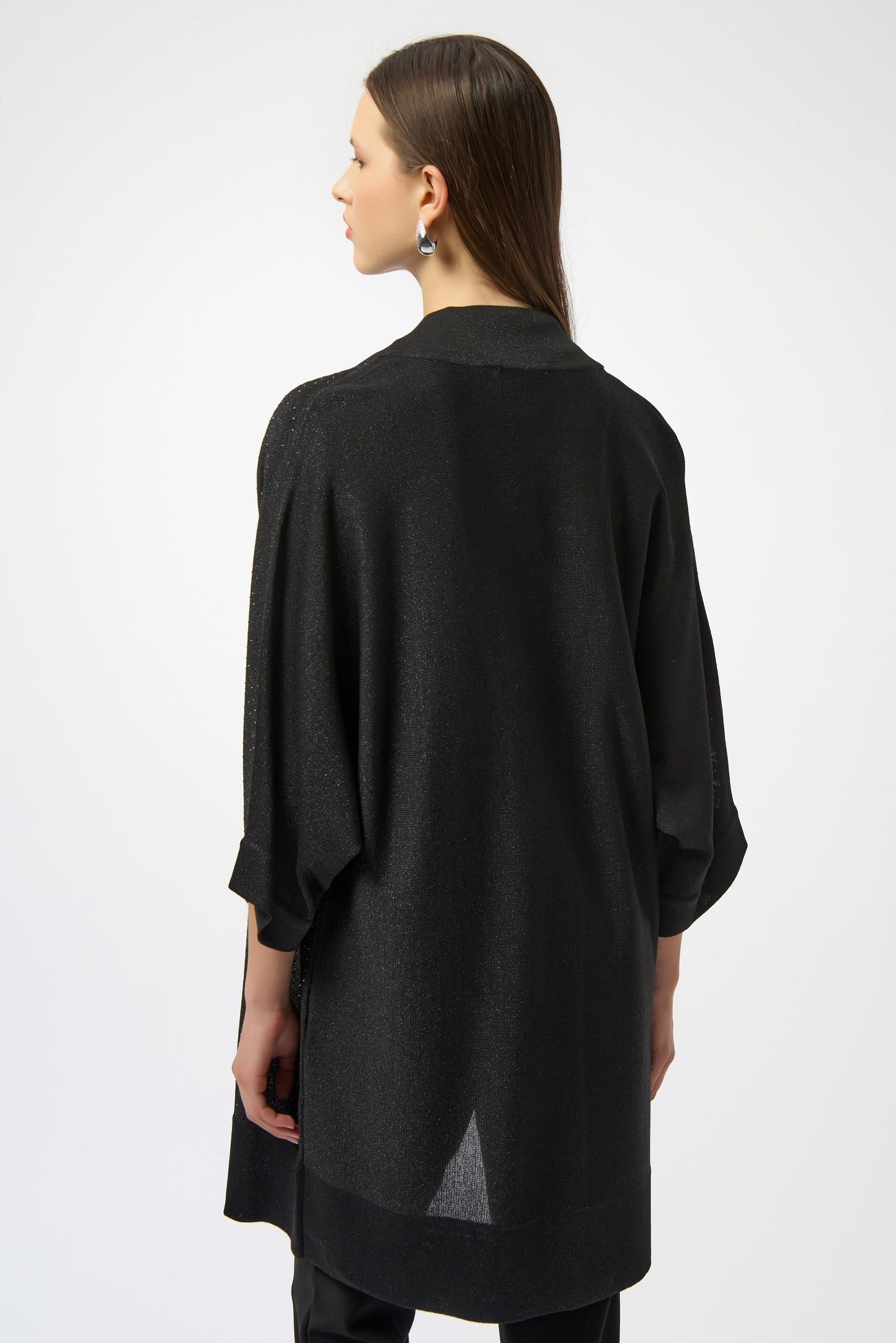 Joseph Ribkoff Sweater Knit Cover-Up with Iron-On Detail Black/Black 254937