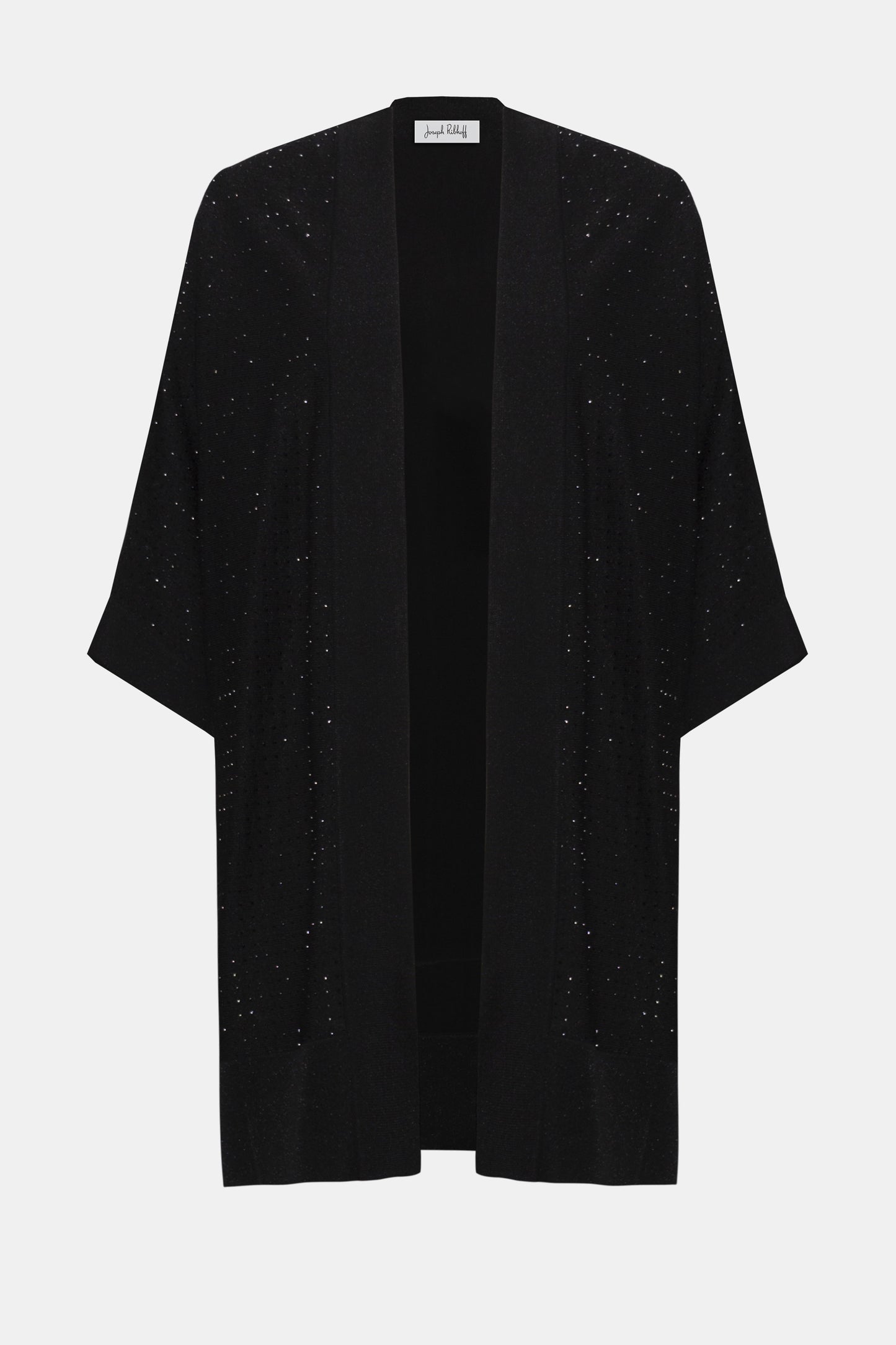 Joseph Ribkoff Sweater Knit Cover-Up with Iron-On Detail Black/Black 254937