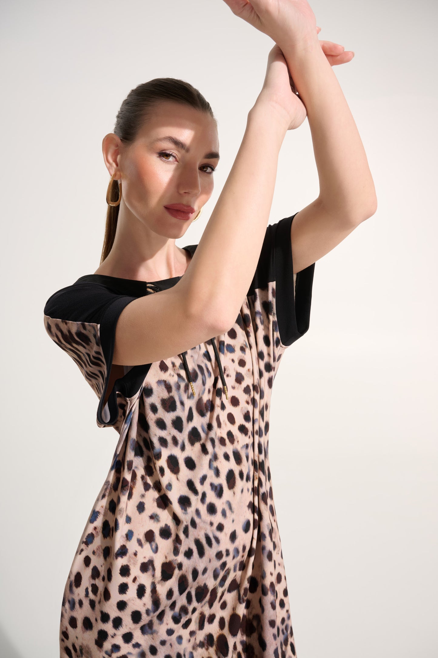Joseph Ribkoff Silky Knit Animal Print Straight Dress Beige/Multi 262610