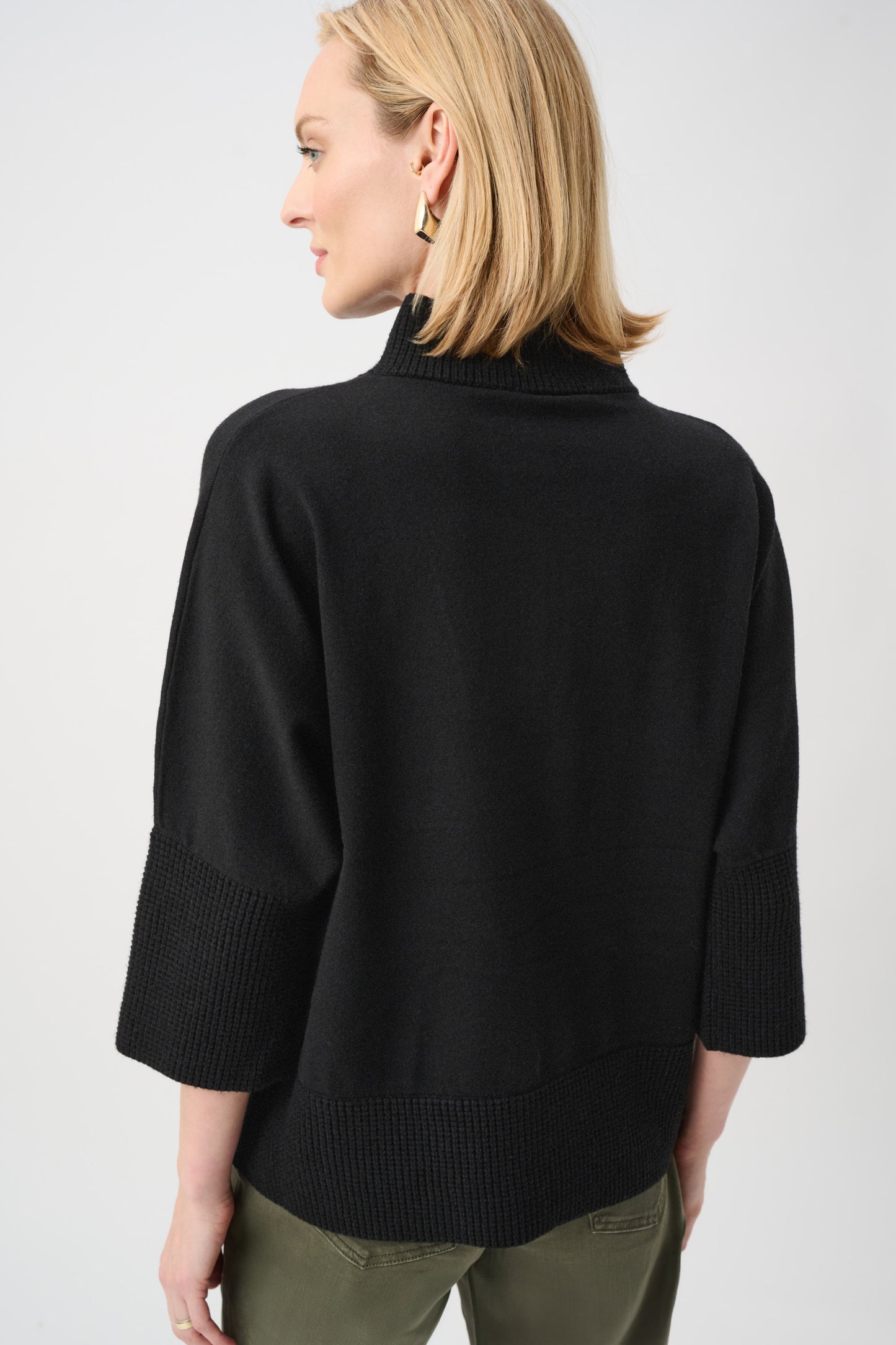 Joseph Ribkoff Brushed Viscose And Nylon Funnel-Neck Sweater Black 263937