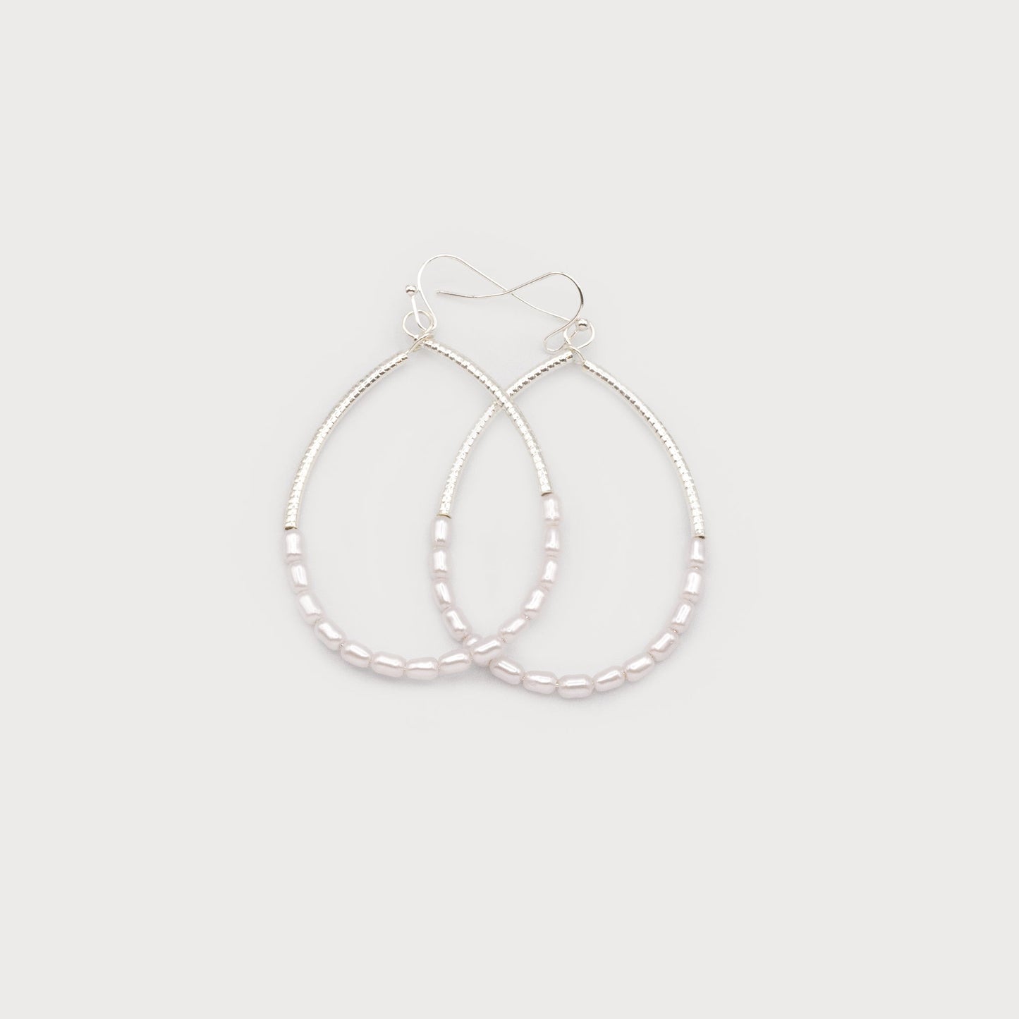Caracol Drop Earrings with Imitation Pearls 2685-SLV