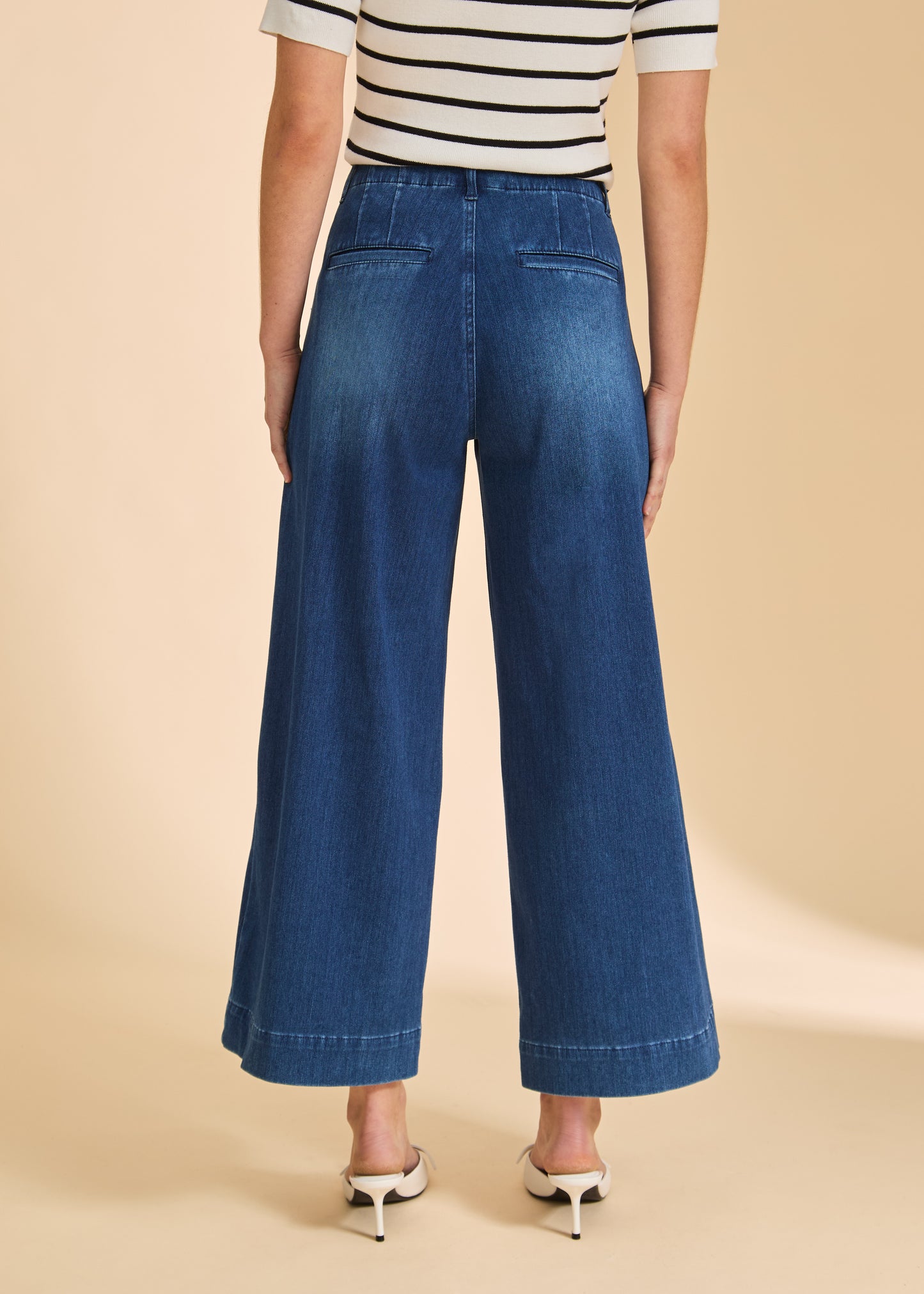 FDJ Pull-On Wide Crop Denim Blue Denim 2915131