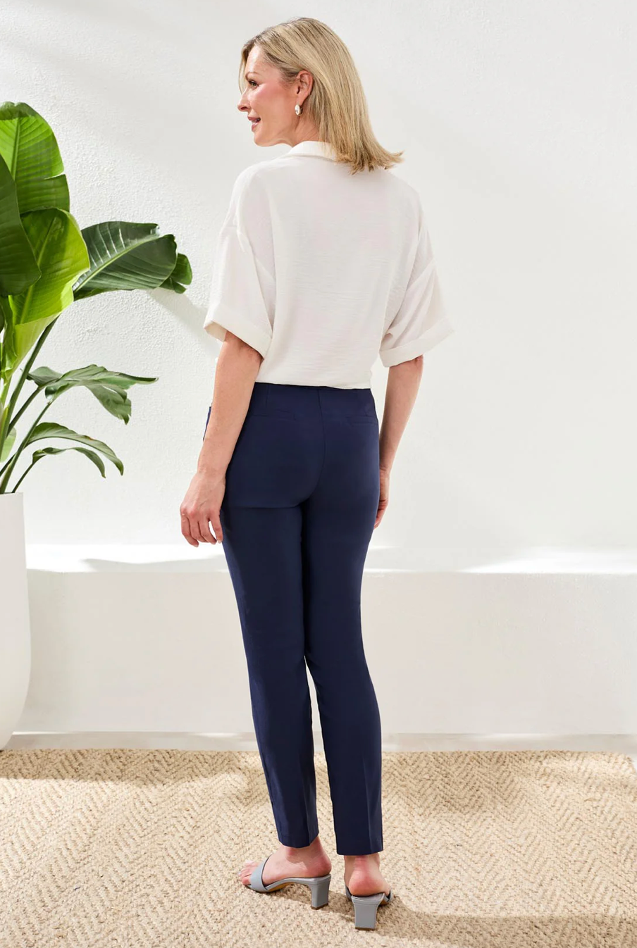 Tribal Flatten It Pull On Ankle Pant Jet Blue 30100-7165-3068