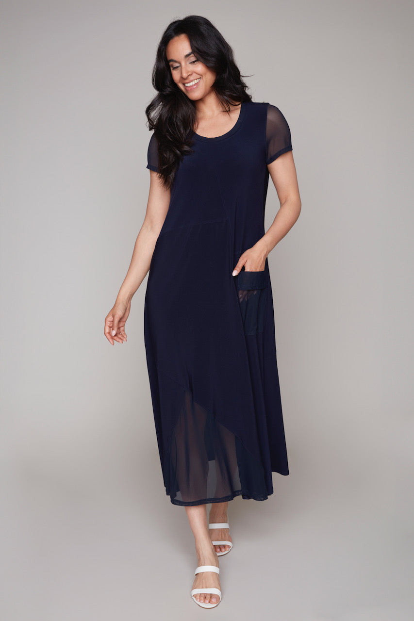 Compli K Long Shift Dress Navy 30590 – A Passion for Fashion Inc