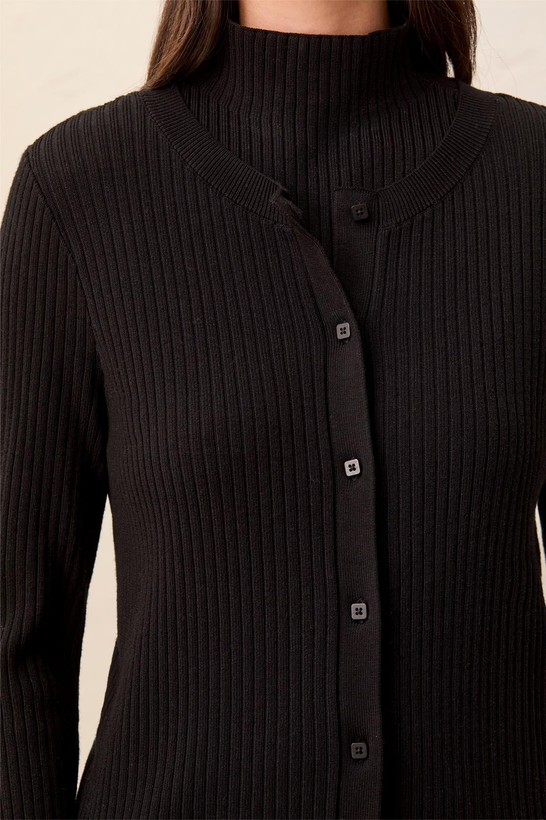 Tribal Long Sleeve Sweater Cardigan Black 31230-835-0002