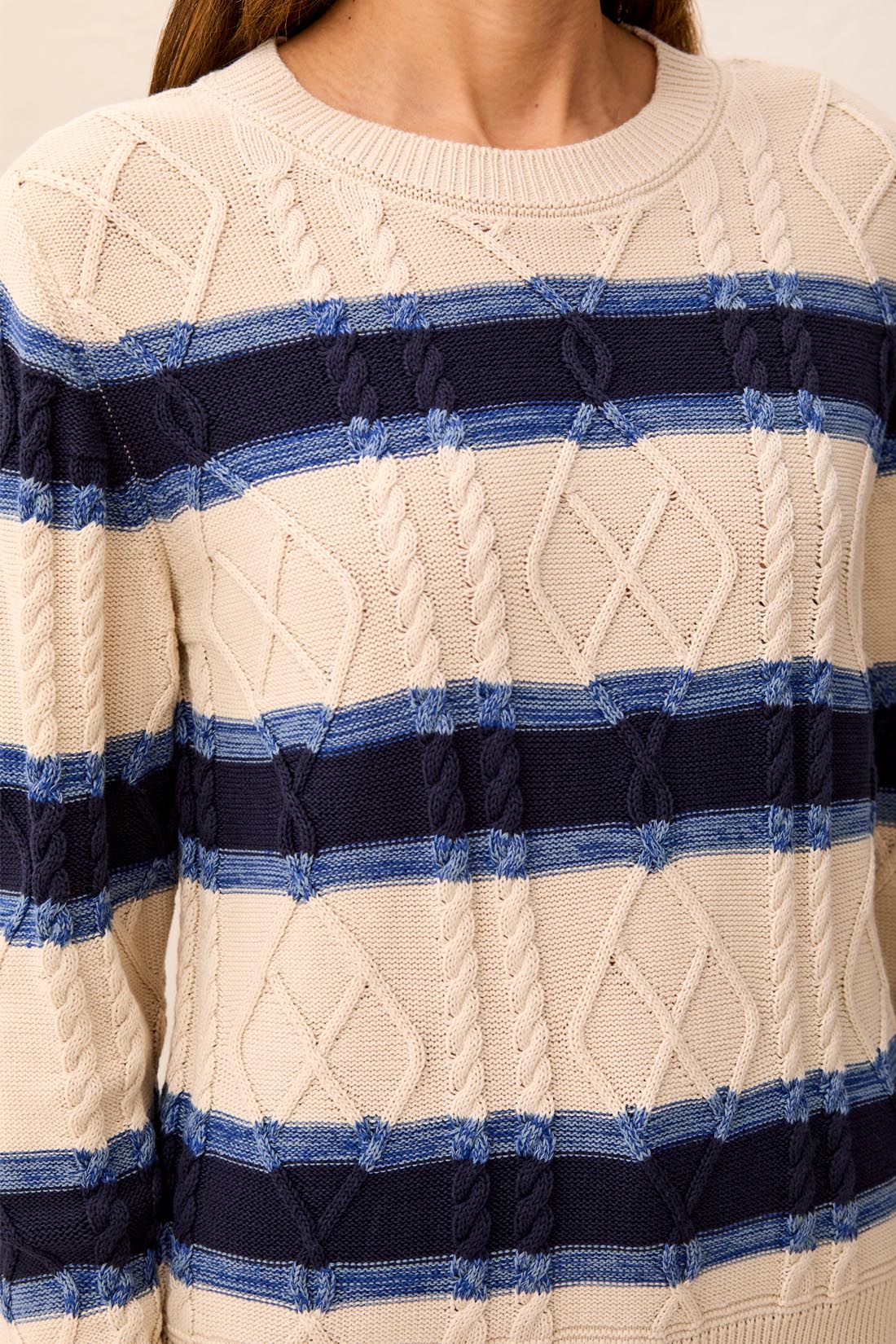 Tribal L/S Crew Neck Sweater w/Embroidery Stellar 32120-576-3383