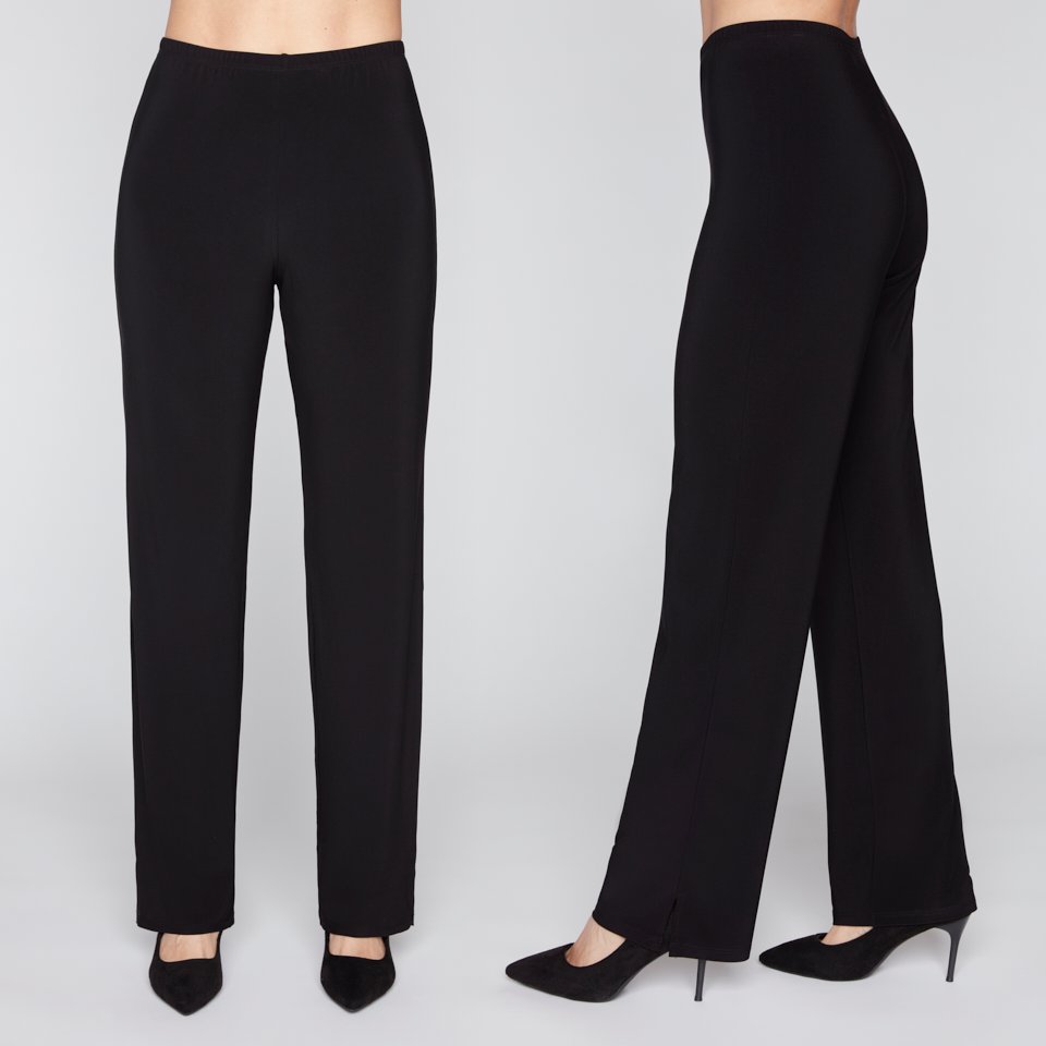 Compli K Pull On Knit Pant w/Side Slit Black 36588