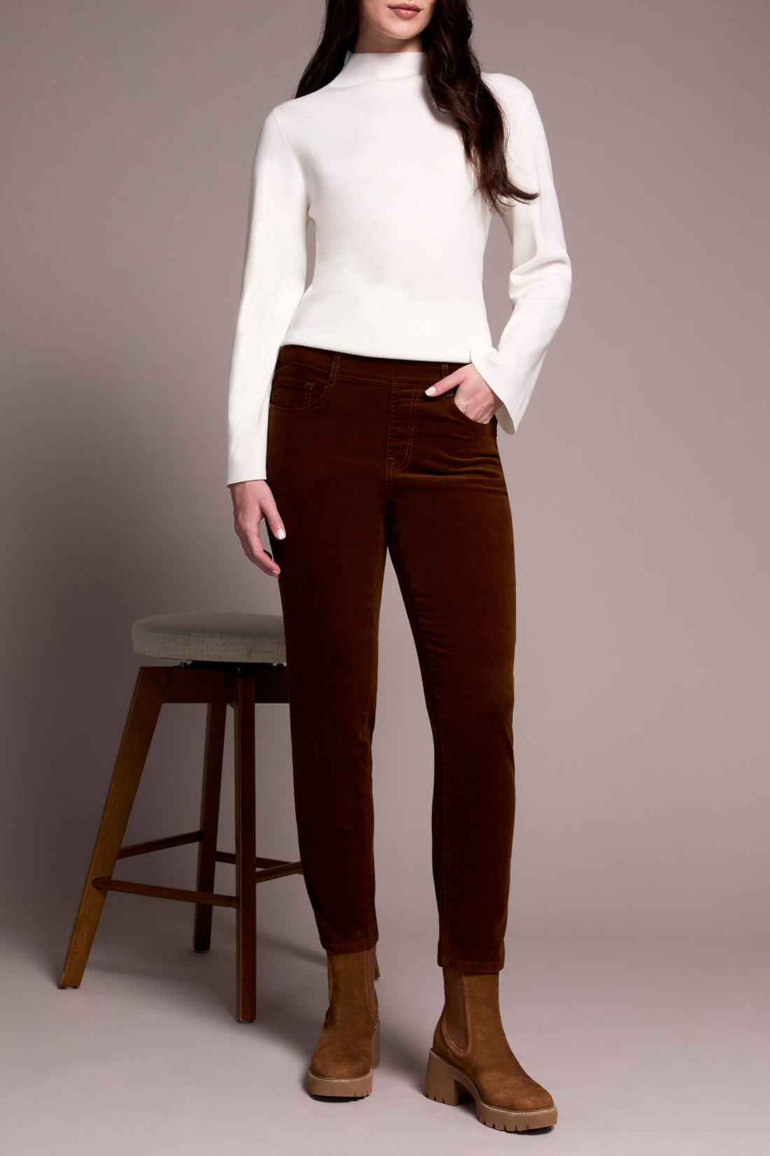 Tribal Audrey Pull On Slim Ankle Pants w/Pockets Dk. Anise 55800-4989-3262