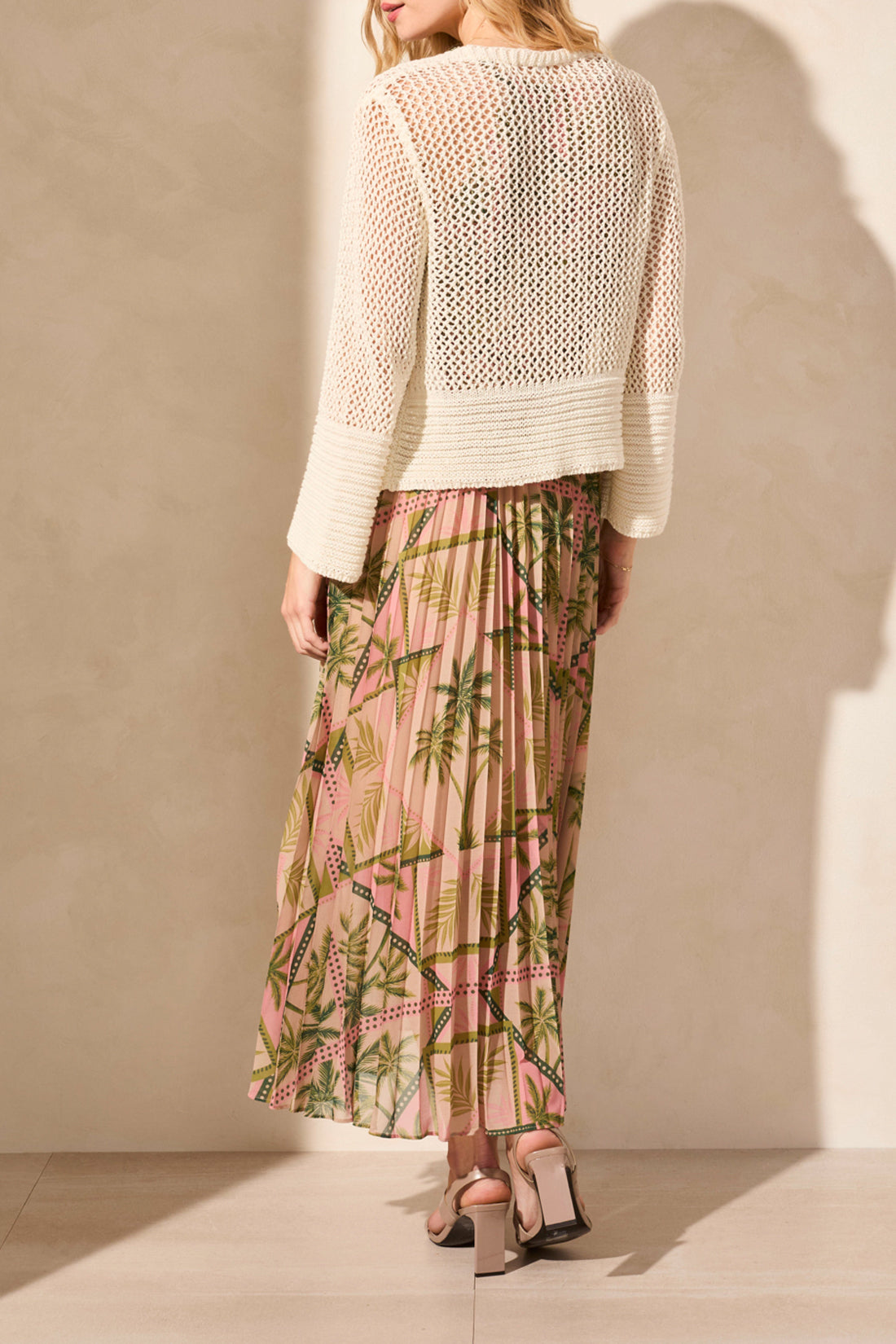 Tribal Bell Sleeve Open Stitch Sweater Cardigan Cocomilk 57580-5245-3168