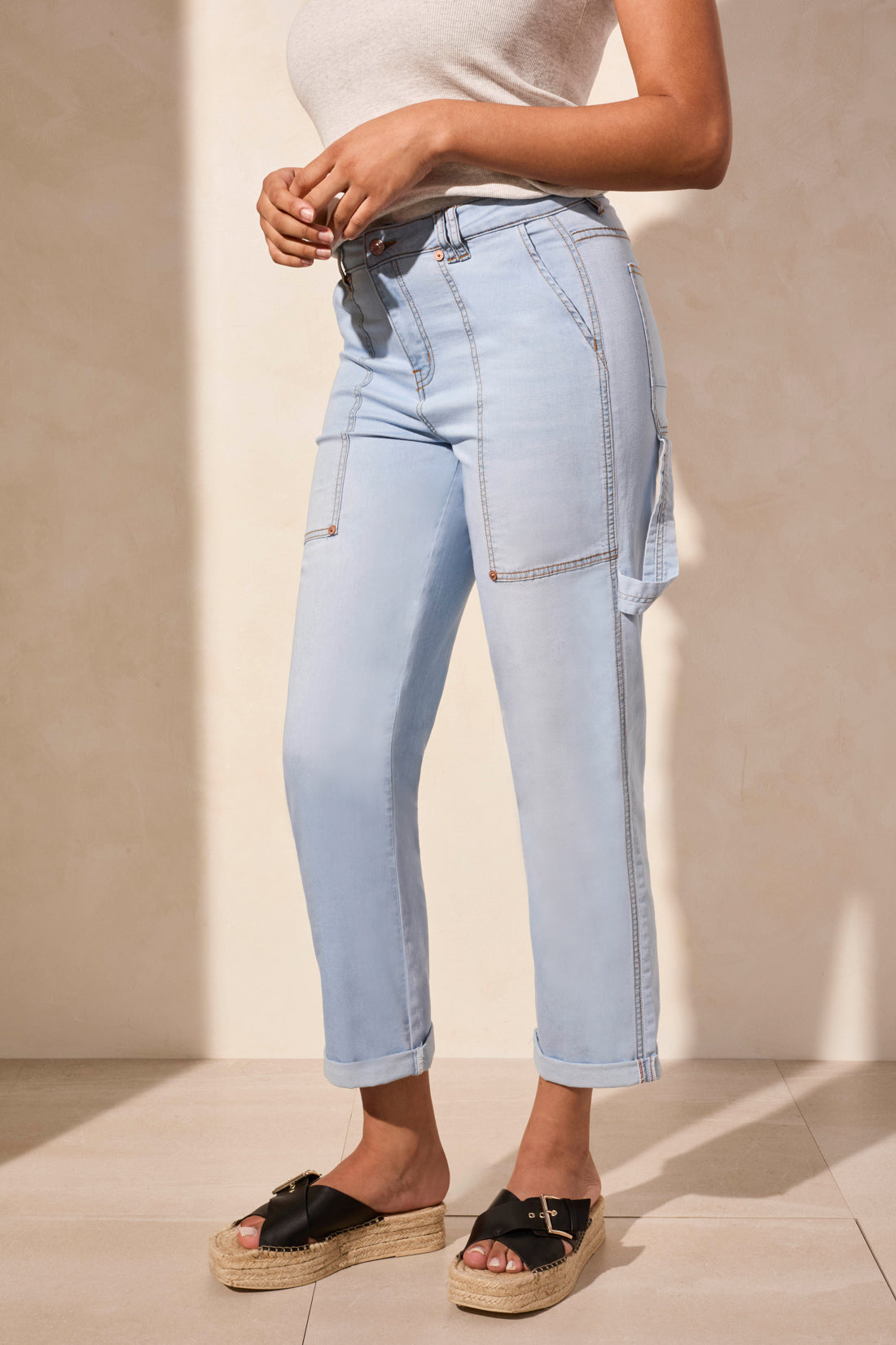 Tribal Audrey Girlfriend Straight Carpenter Jeans Bluetiful 58440-3111-3214