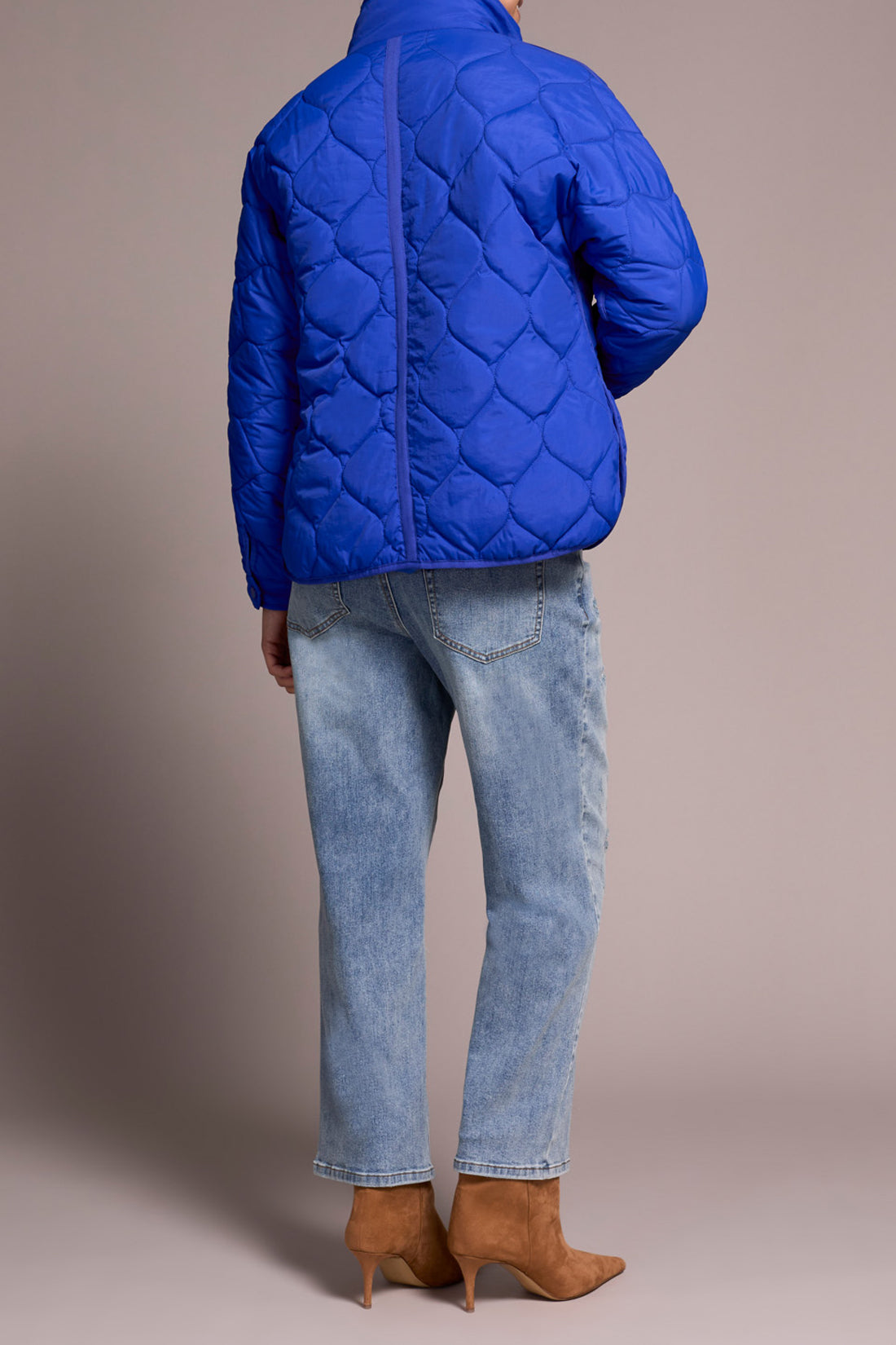 Tribal Zip Front Quilted Jacket Lapisblue 59120-5350-3258