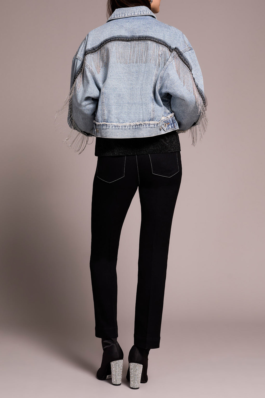 Tribal Denim Jacket w/Chain Fringe Detail Bluesnow 60210-5080-2243