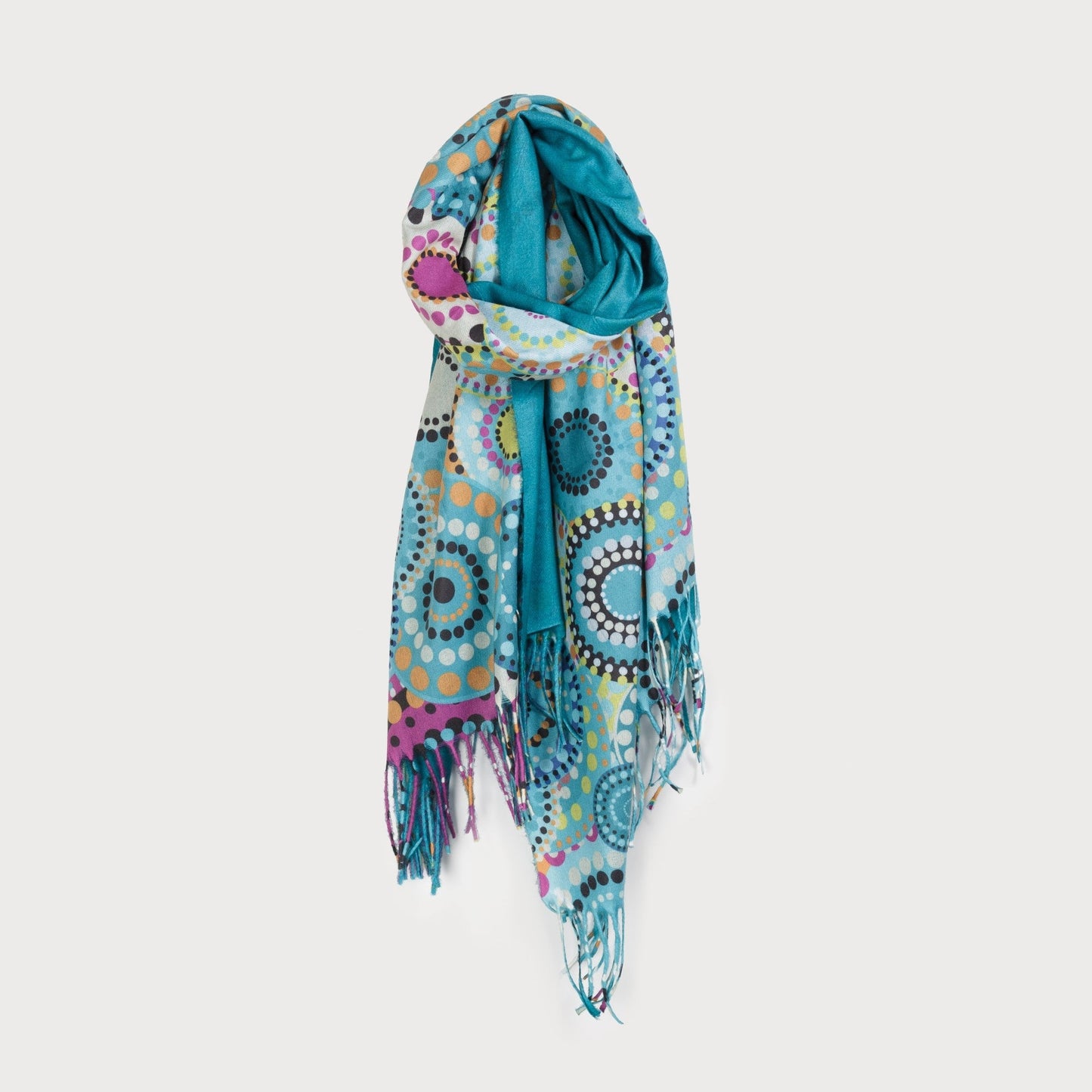 Caracol Lightweight Geometric Print Scarf Turquoise 6184-TRQ