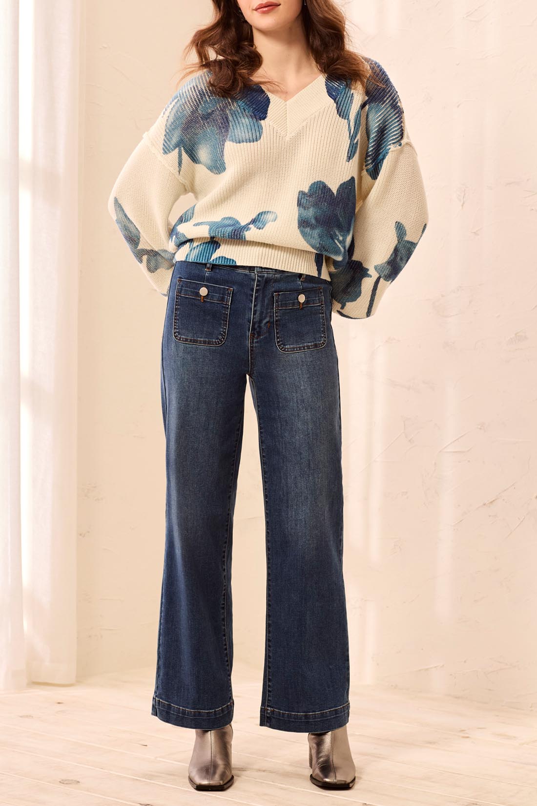 Tribal Sophia Curvy Super Straight Ankle Denim Jeans Dusk 62310-2020-1611