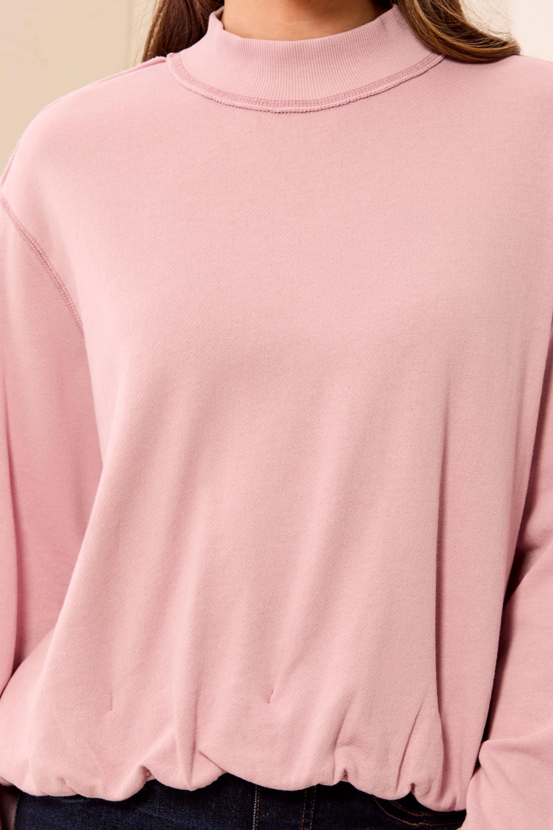 Tribal Garment Dye Bubble Sweatshirt w/Rib Pink Frost 63530-5722-3378