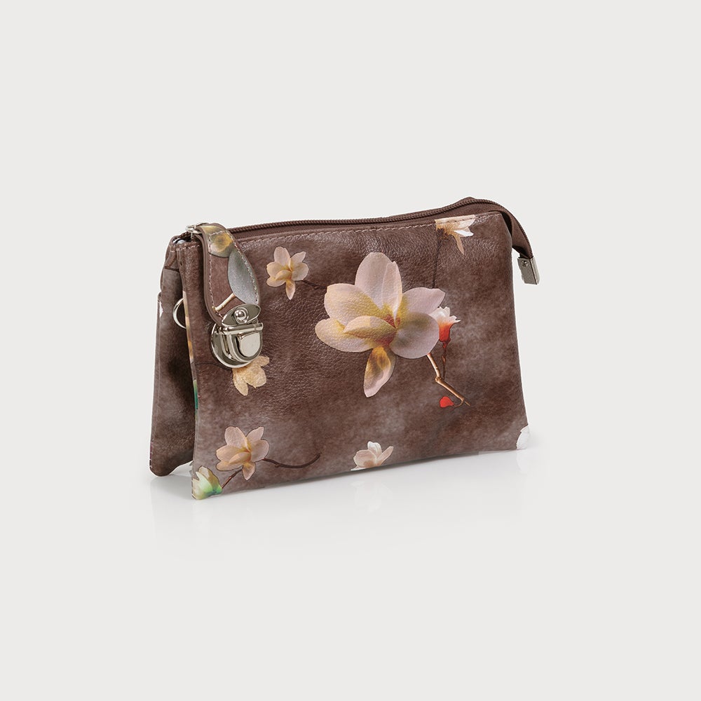 Caracol XBody Bag Multi Pocket Brown Flower 7012-FLW-C