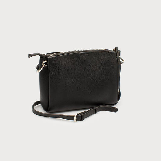 Caracol Faux Leather Bag w/Zipper Black 7124-BLK