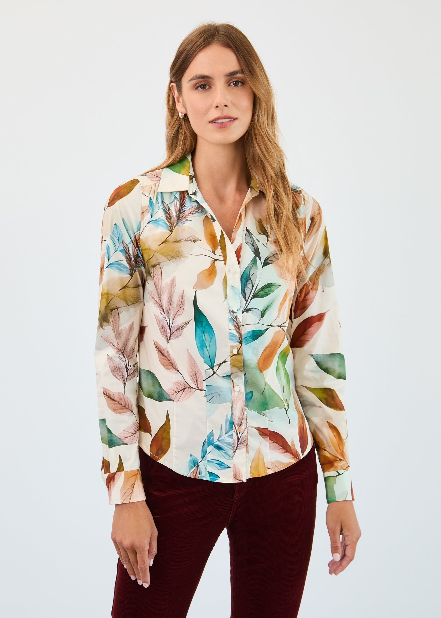 FDJ Long Sleeve Split Mock Neck Shirt Miriam 7190623