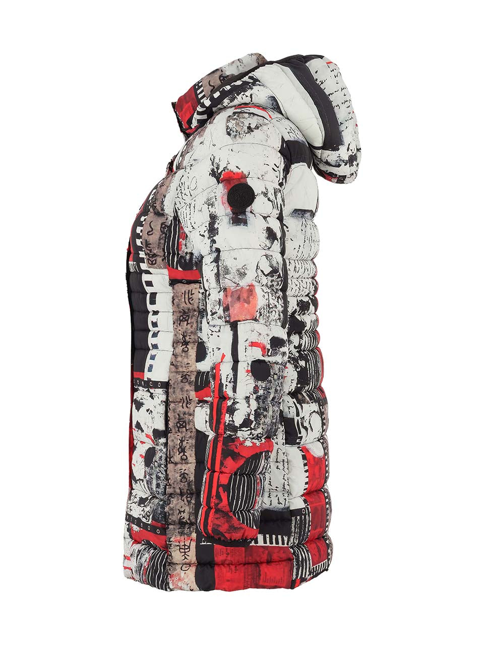 Dolcezza Simply Art Print Coat Black/Red/Ecru 75841