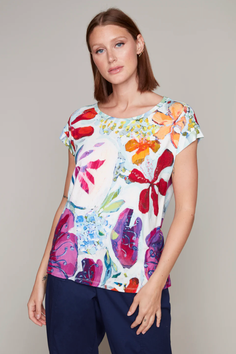 Claire Desjardins Woven Top "A Smattering of Spring" 92106