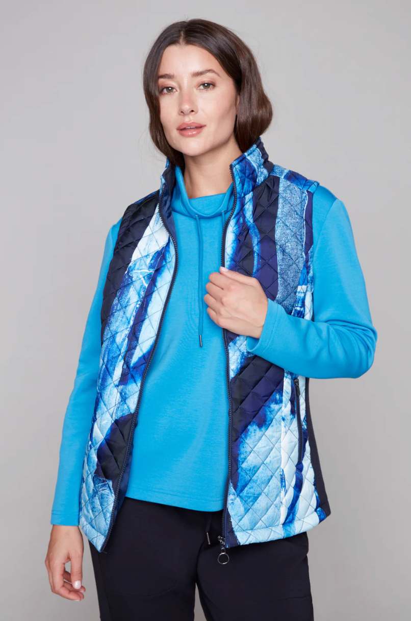 Claire Desjardins Woven Vest "Blue Crossings" 92353