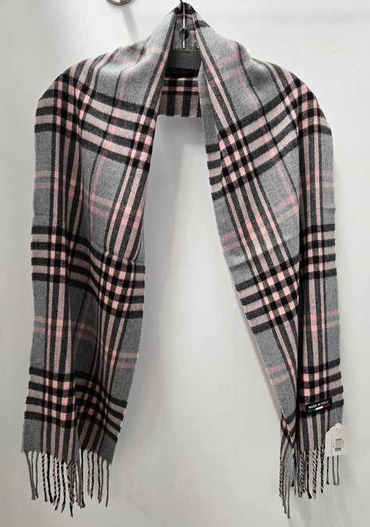 Albee Plaid Italian Scarf Pink/Grey/Black - Scozia