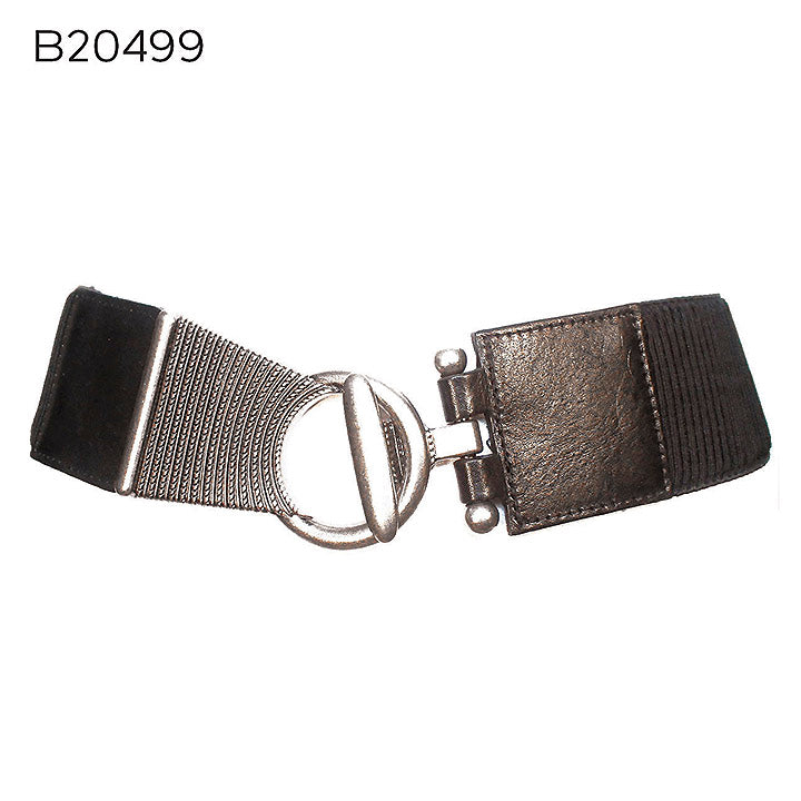 Medike Landes Elastic Belt w/Leather Detail Black B20499