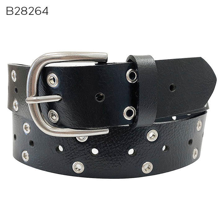 Medike Landes Leather Belt with Eyelets Black 28264