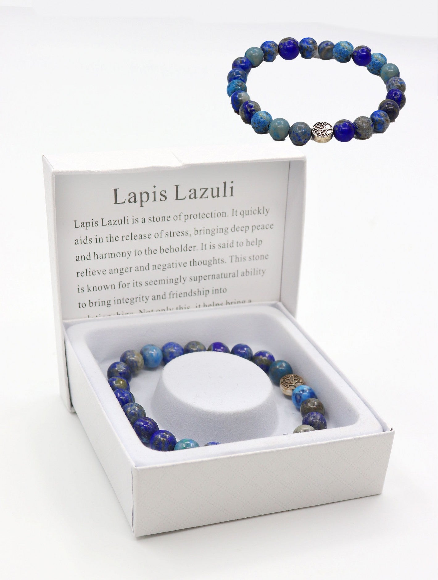 Cherie Bliss Lapis Lazuli (Starry Night) Blessing Bead Bracelet w/Gift Box BR1259