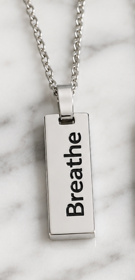J&J Designs 18" Breathe Necklace Silver