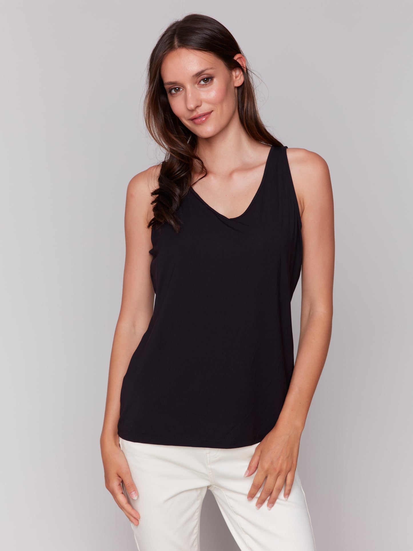 Charlie B Reversible Bamboo Viscose Cami Black C1243SPK-730A-001