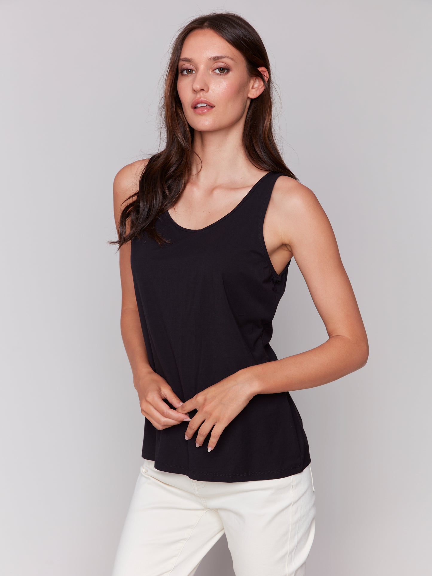 Charlie B Reversible Bamboo Viscose Cami Black C1243SPK-730A-001
