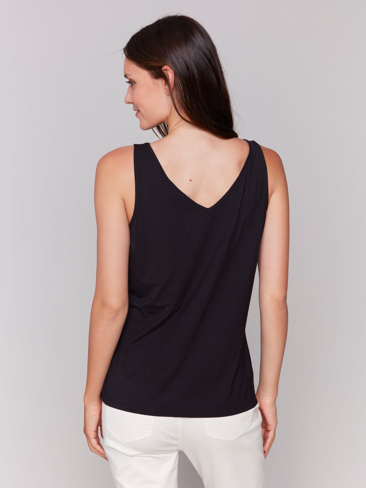 Charlie B Reversible Bamboo Viscose Cami Black C1243SPK-730A-001