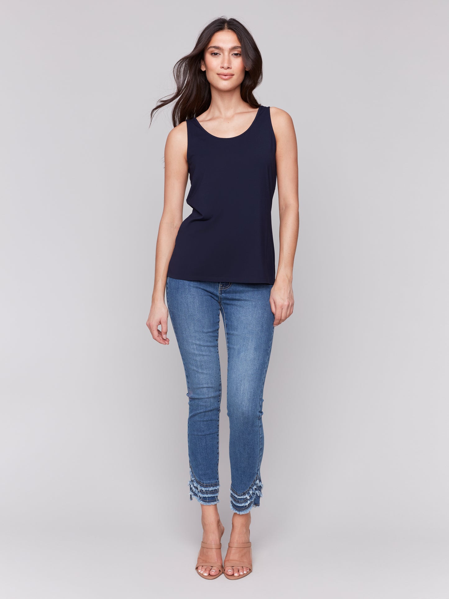 Charlie B Reversible Bamboo Viscose Cami Navy C1243SPK-730A-117