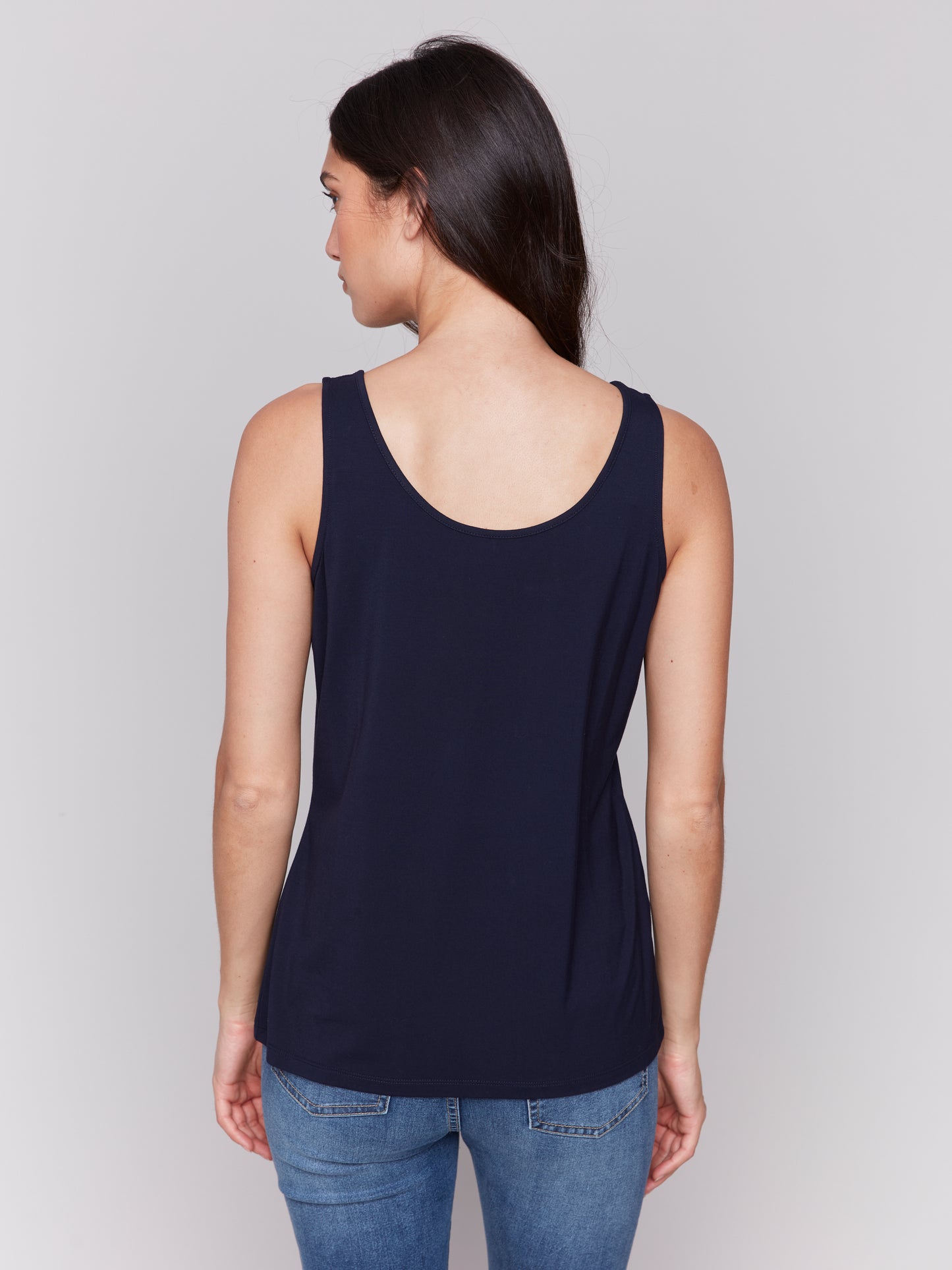 Charlie B Reversible Bamboo Viscose Cami Navy C1243SPK-730A-117