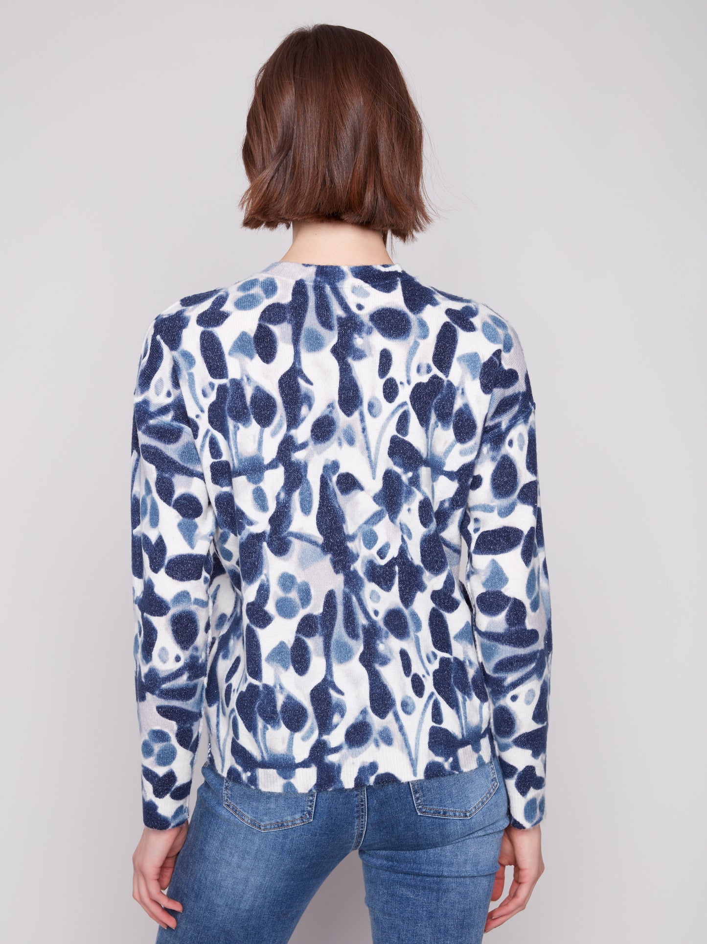 Charlie B Reversible Printed Sweater Smudge C2546RR-918A-P953