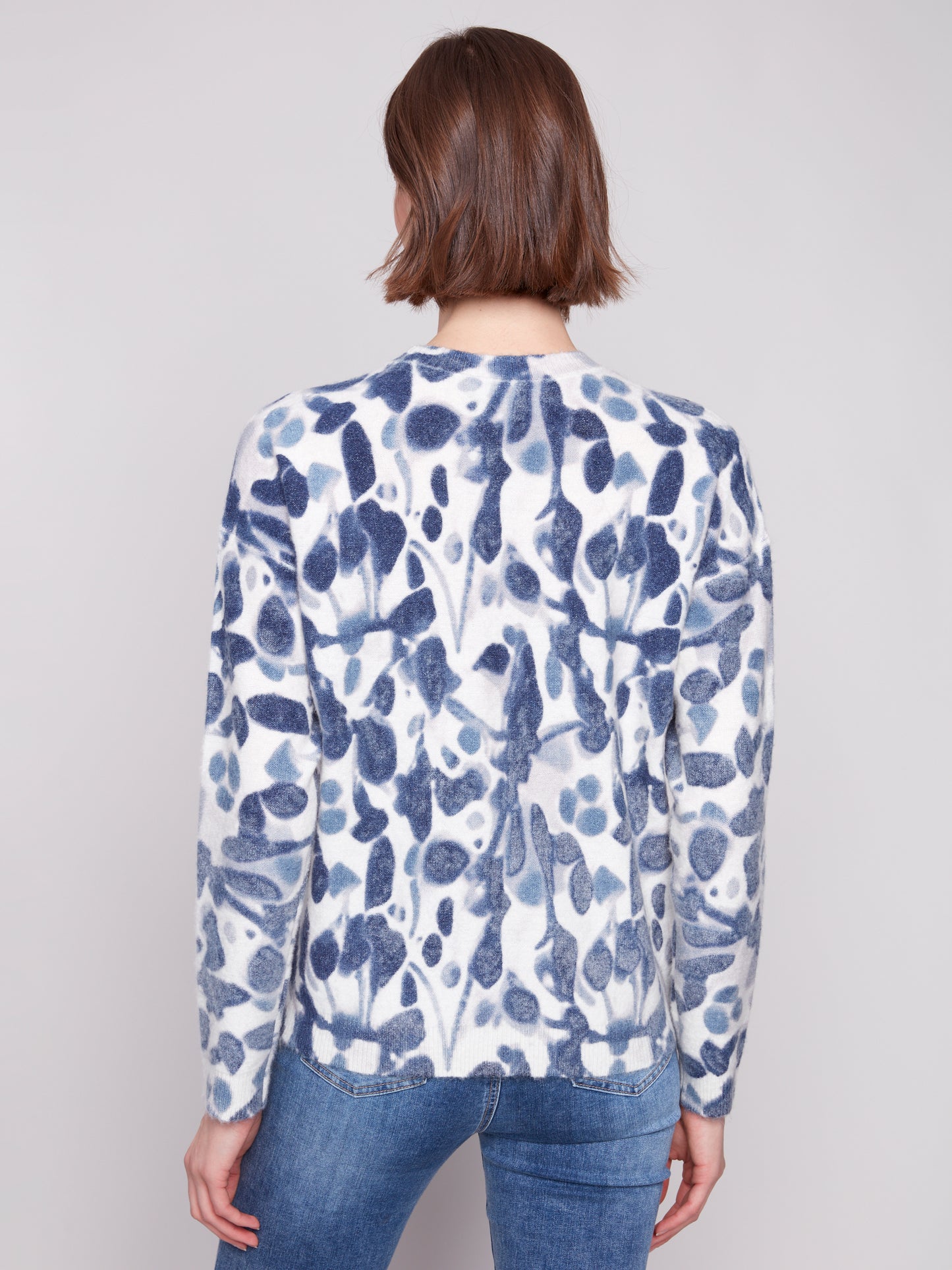 Charlie B Reversible Printed Sweater Smudge C2546RR-918A-P953