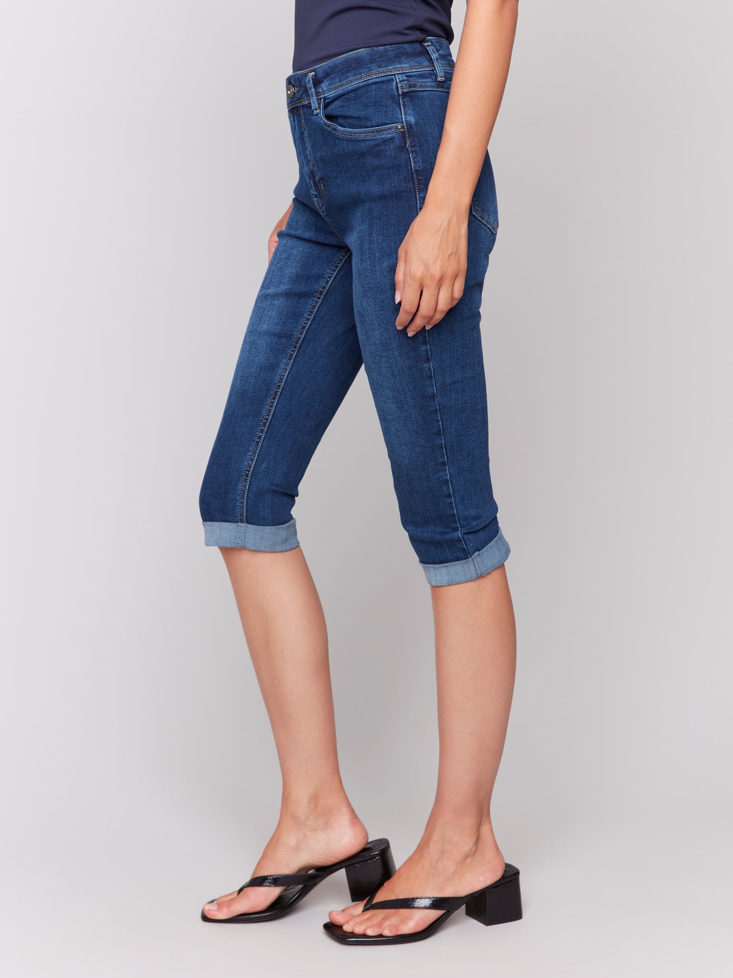 Charlie B Stretch Denim Pedal Pusher Pants Indigo C5208W-431A-007