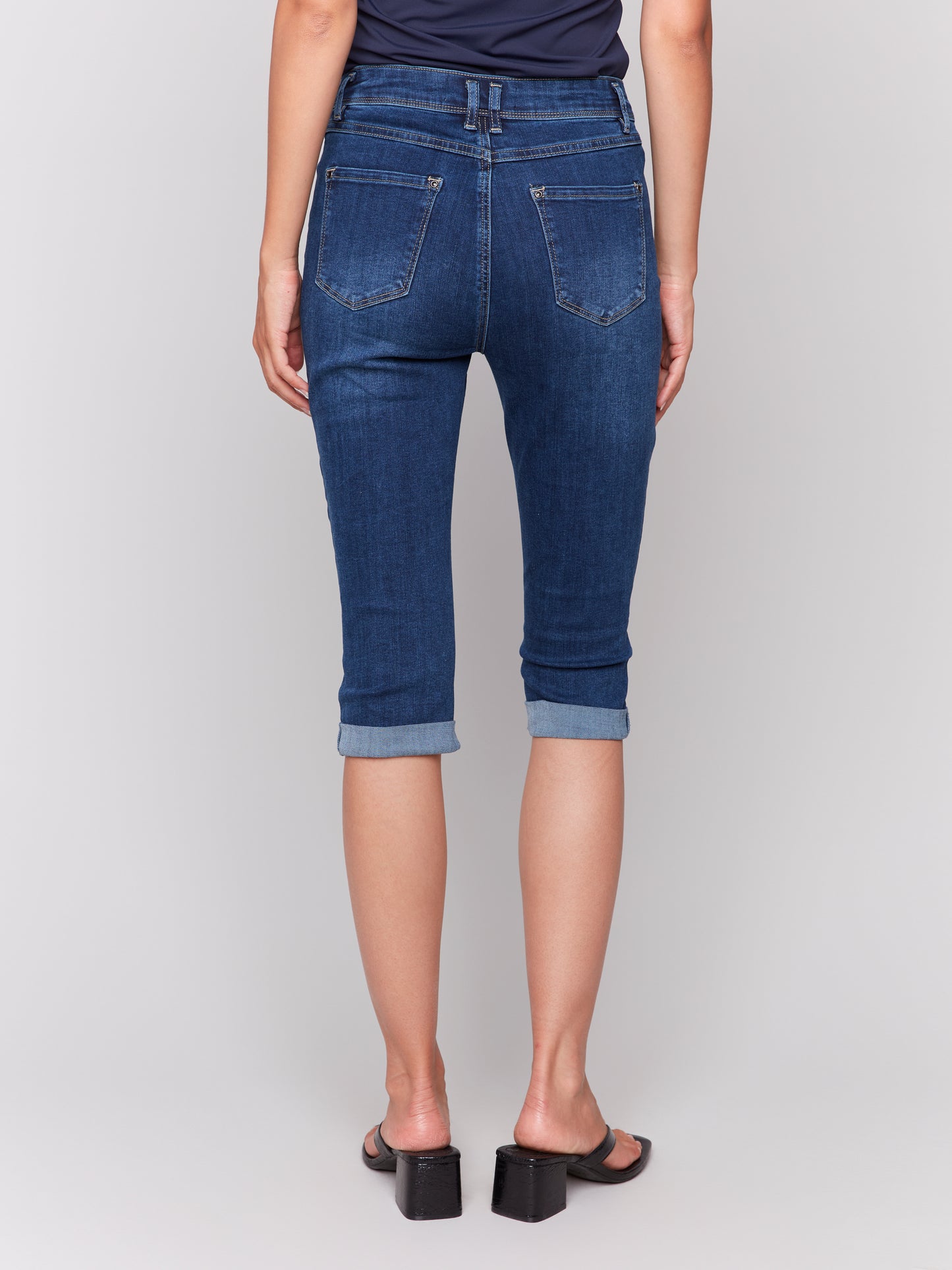 Charlie B Stretch Denim Pedal Pusher Pants Indigo C5208W-431A-007