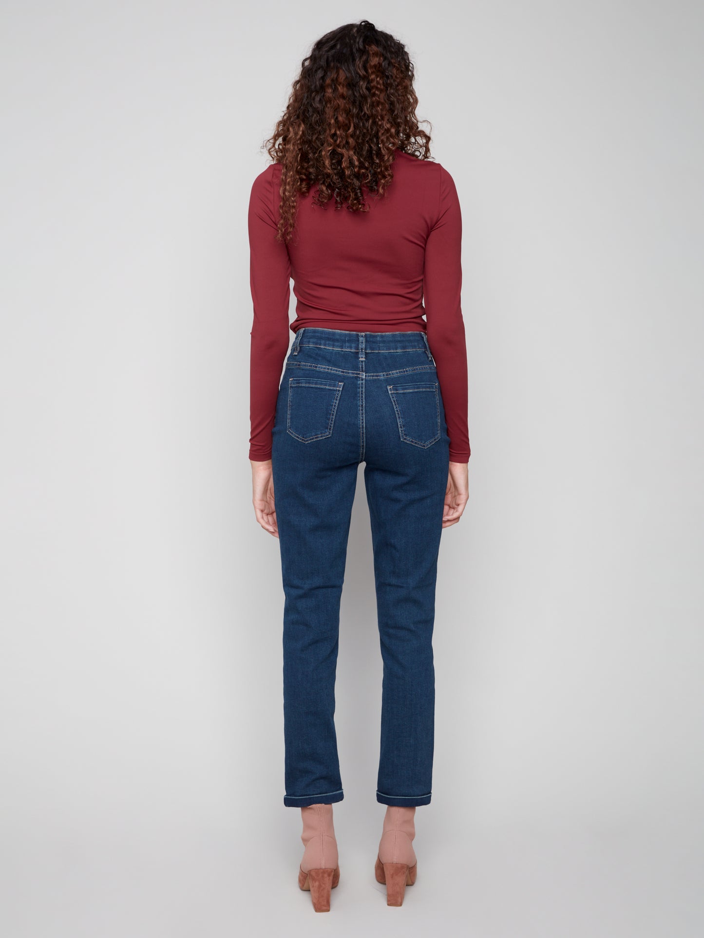 Charlie B Cuffed hem Slim 5 Pkt Stretch Denim Pants Dark Blue C5309Y-431A-680
