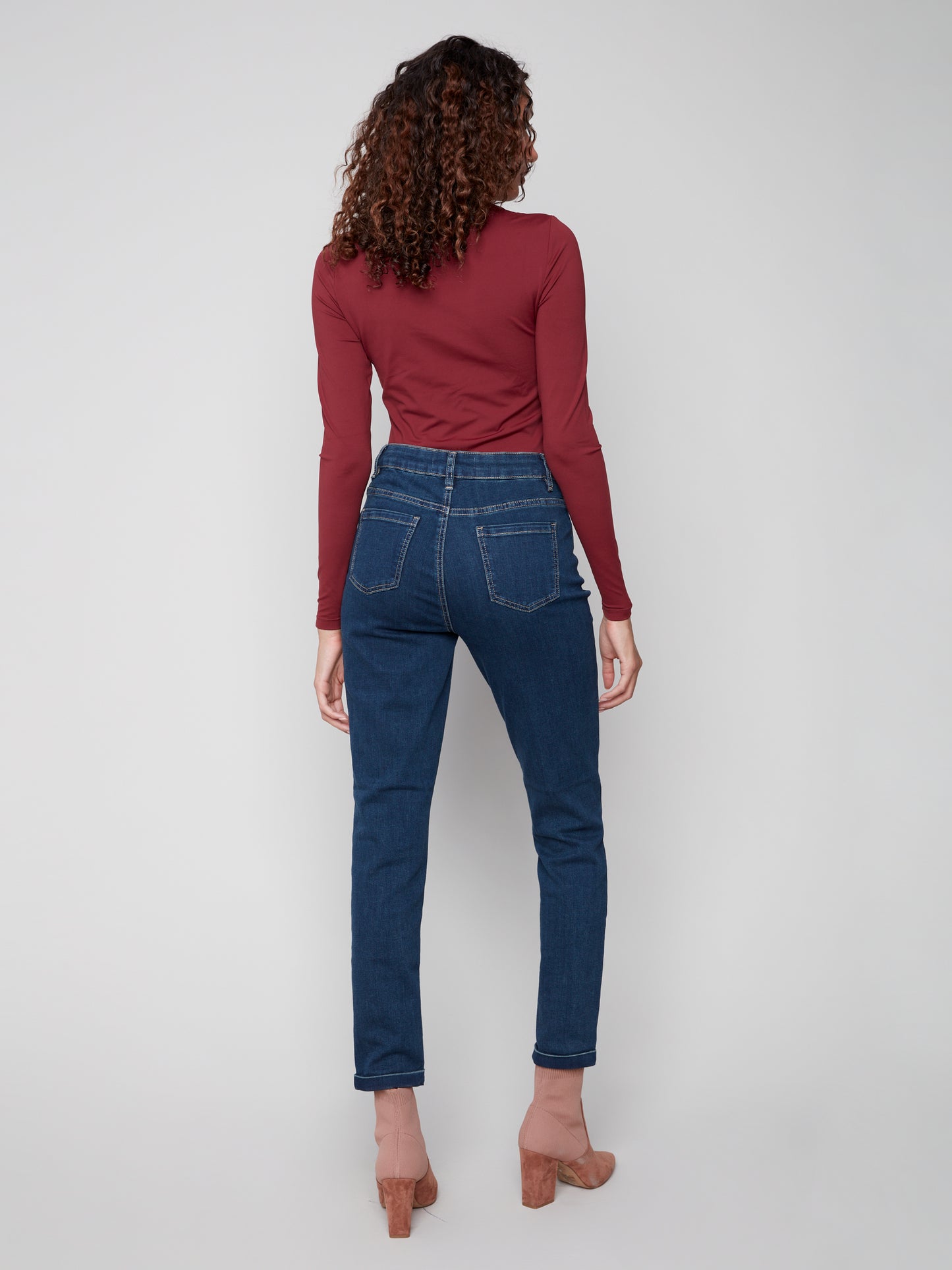 Charlie B Cuffed hem Slim 5 Pkt Stretch Denim Pants Dark Blue C5309Y-431A-680