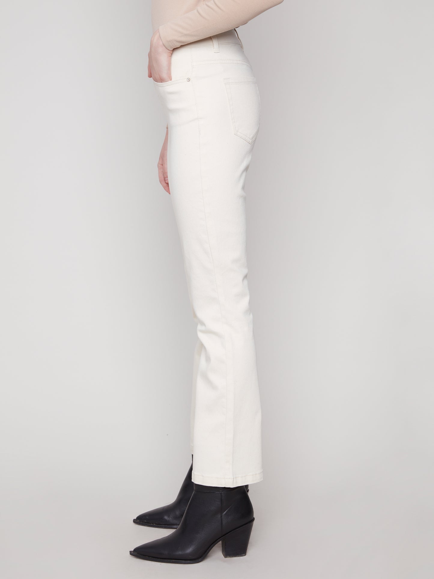 Charlie B Bootcut Leg 5 Pkt Flex Twill Pants Natural C5443X-677B-100