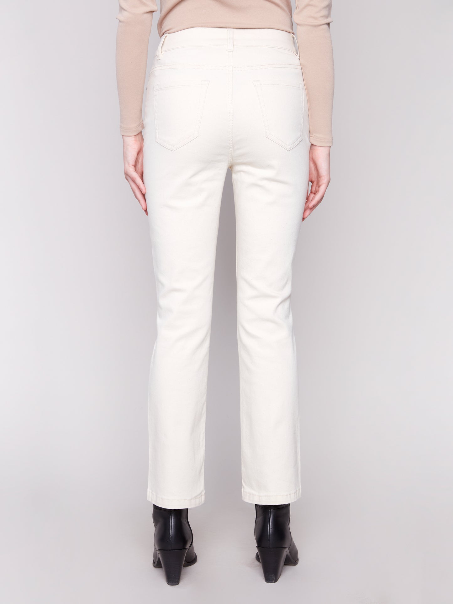 Charlie B Bootcut Leg 5 Pkt Flex Twill Pants Natural C5443X-677B-100