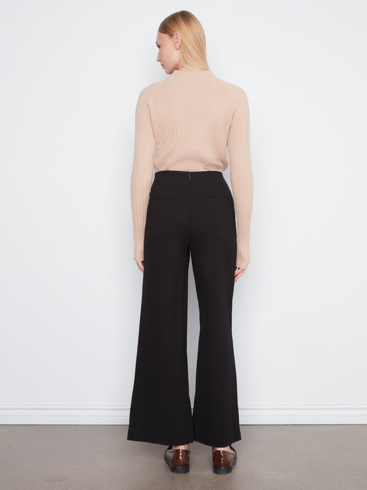 Charlie B Pull-On Ponte Wide Leg Pants Black C5540RR-633B-001