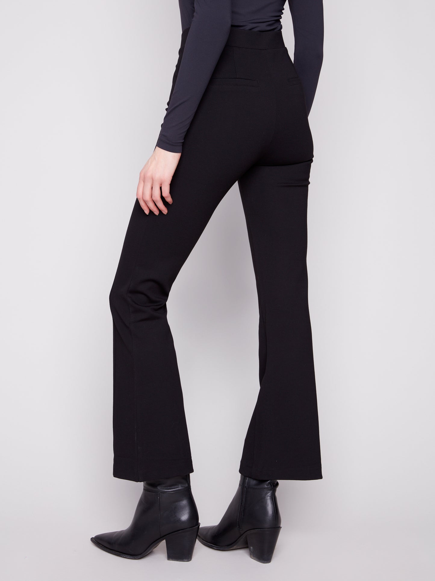 Charlie B Flare Ponte Pants Black C5661-633B-001
