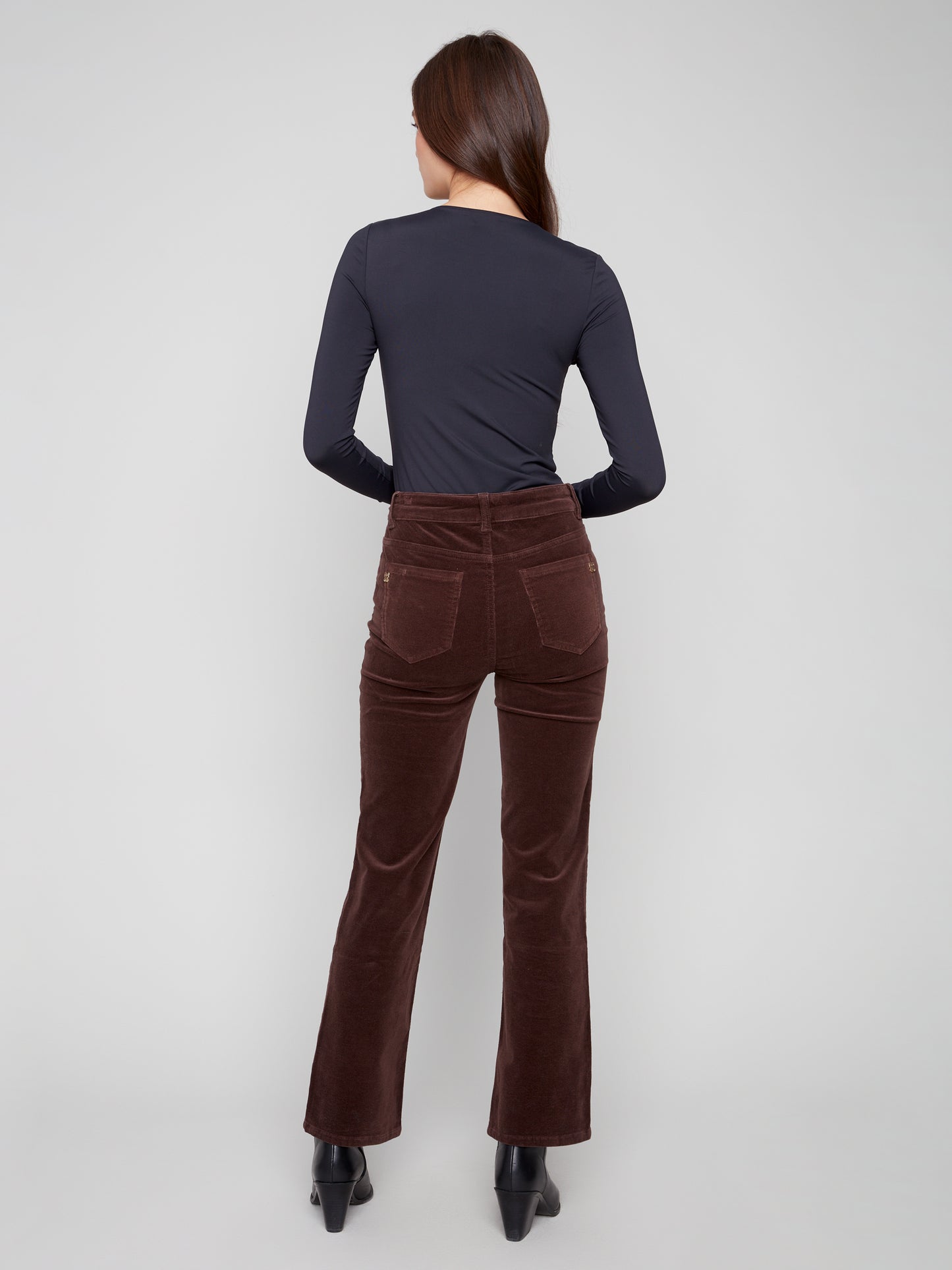 Charlie B Straight Leg Corduroy Pants Mocha C5684-660B-212