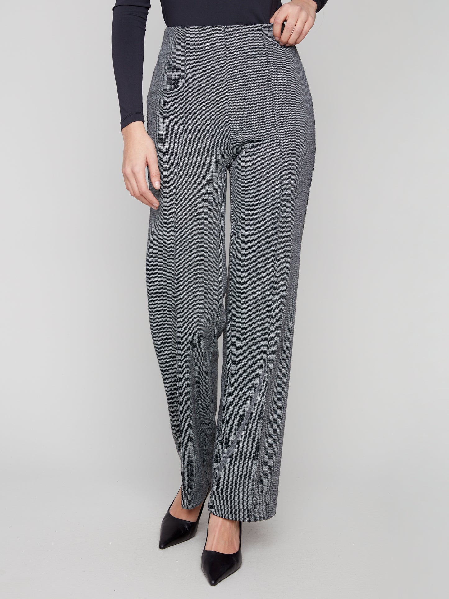 Charlie B Twill Ponti di Roma Pull On Pants Black C5695-381C-001