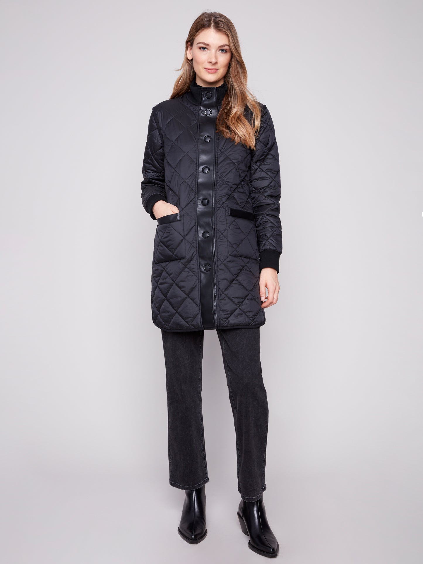Charlie B Reversible Puffer Jacket Black C6313RP-135B-P001